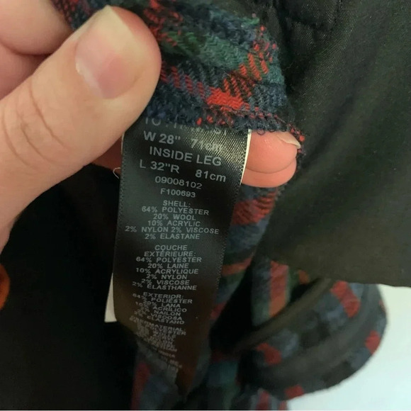 Men’s ASOS Black Label Plaid Festive Wool Blend Skinny Pants 28x32 - Picture 10 of 14